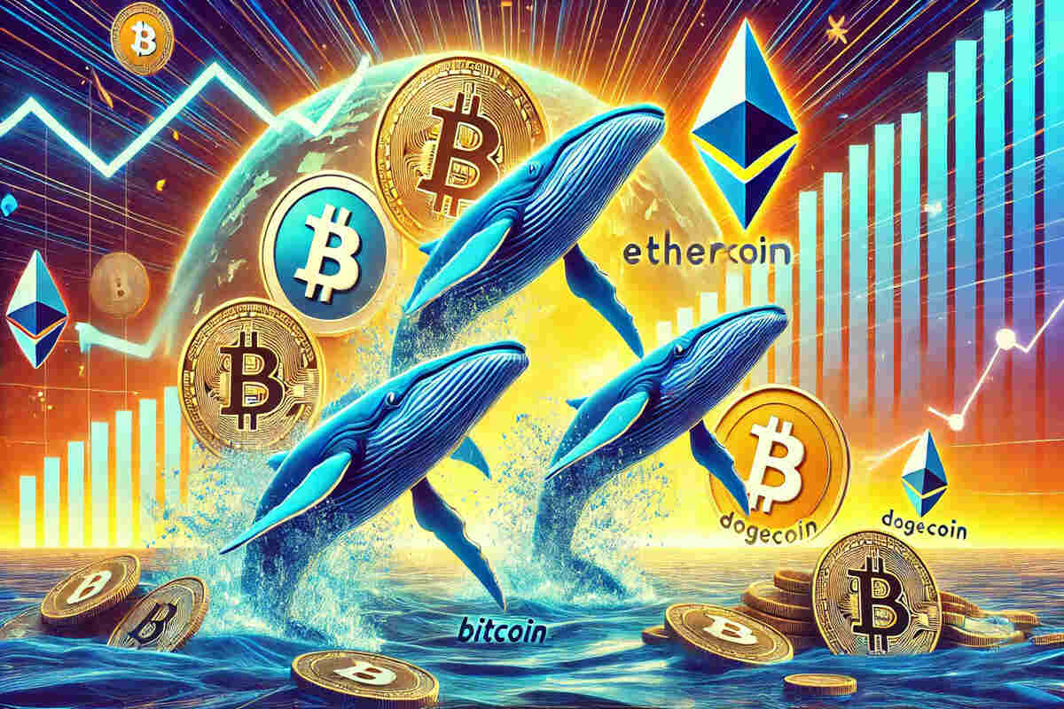 Crypto whale transactions surge, boosting Bitcoin, Ethereum, and Dogecoin market performance.