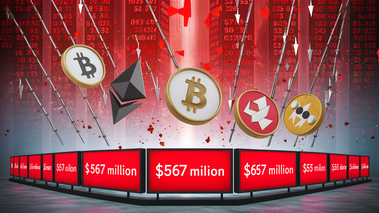 Crypto Investors Incur $567M in Liquidations as Bitcoin Declines